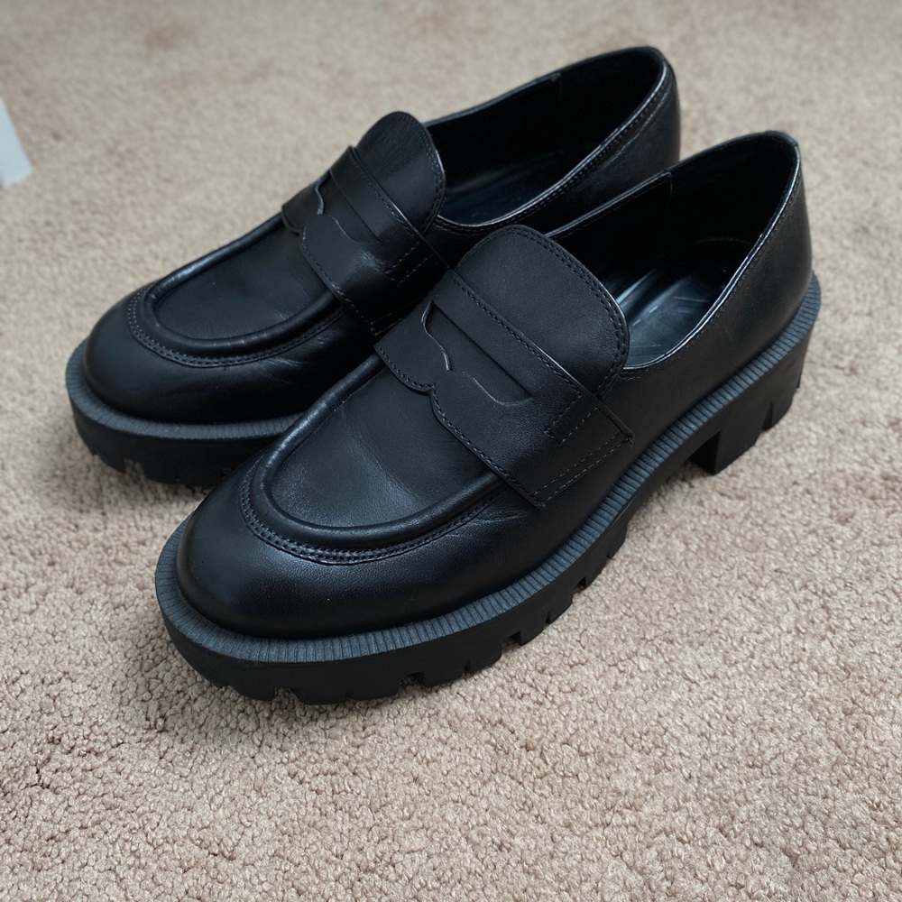 Black Leather Loafers women - Picture 2 of 10